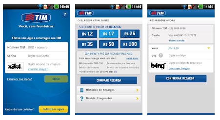 Recarga TIM Pré-pago Online em segundos com Aplicativo