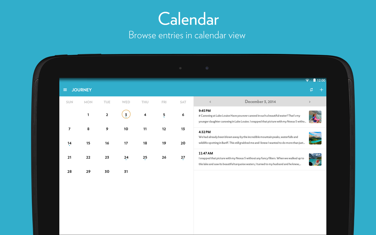 calendar journey app diario